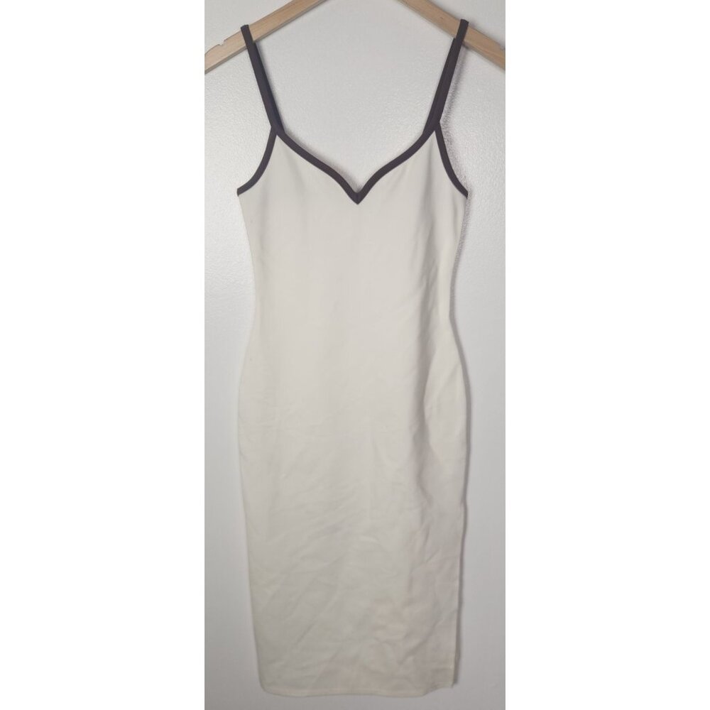 Abercrombie & Fitch Women's Sz. XS Ivory & Brown Bodycon Midi Tank Dress